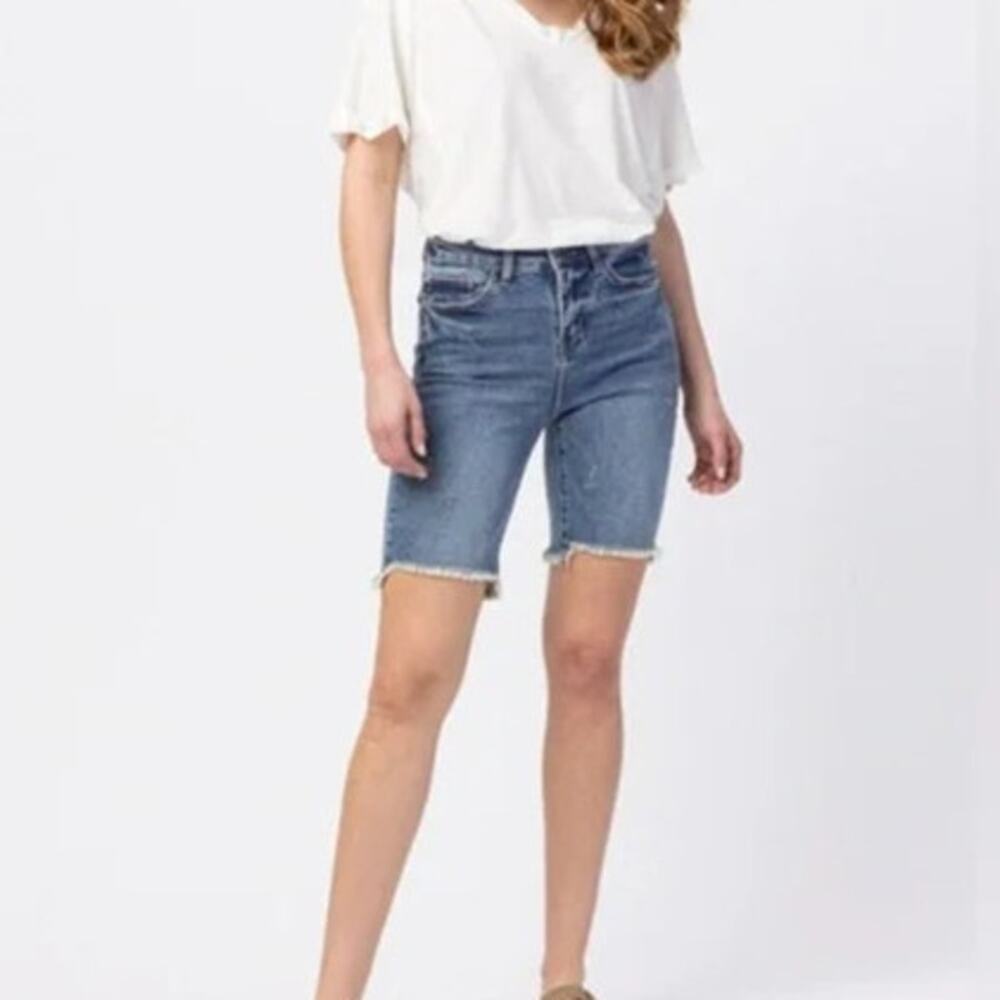Judy Blue High rise cutoff bermuda shorts size S, cotton blend, style JB150030